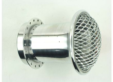 Ansaugtrichter 75 mm mit Sieb, silber, PHF 30/36 Vergaser