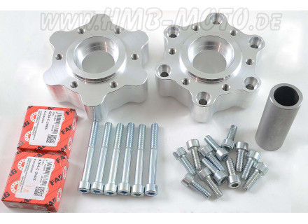 Front wheel flange set front, 320 mm discs on spoked wheel Custom width