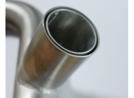 Drehmoment-Krümmersatz VA 45 mm, mit Inteferenz, T3, SP, LM-3 etc. Gebeizt.-Standardflansche Glasperlengestrahlt