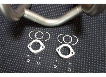 Drehmoment-Krümmersatz VA 45 mm, mit Inteferenz, T3, SP, LM-3 etc. Gebeizt.-Standardflansche Glasperlengestrahlt